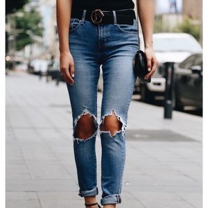 Levi’s 721 high rise rugged indigo jeans